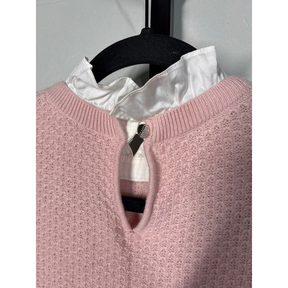 Ted Baker Womens Two-Piece Sweater 3 Medium Pink Lissiah Bobble Layered Shirt - Picture 9 of 11